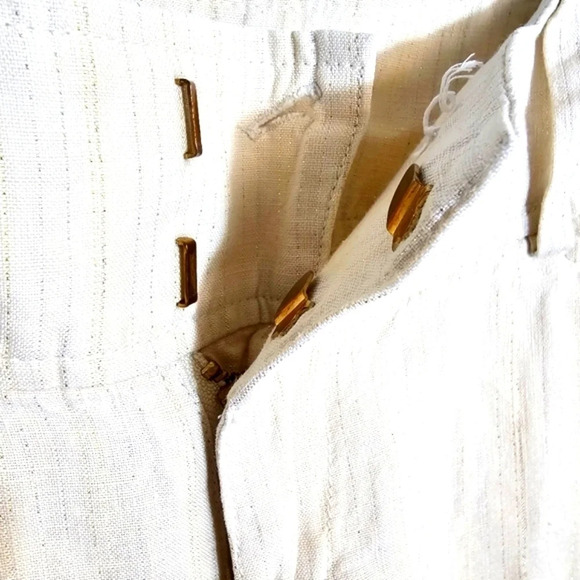 Guess Womens Linen Pants, Ivory/Gold, Wide‎ Leg Career Office 28 - Picture 5 of 10